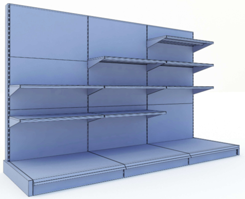 Heavy Duty Supermarket Shelf 34x106mm Uprights, 508-1008mm Sizes