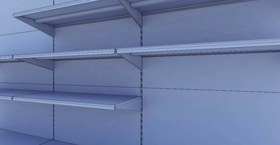 Heavy Duty Supermarket Shelf 34x106mm Uprights, 508-1008mm Sizes