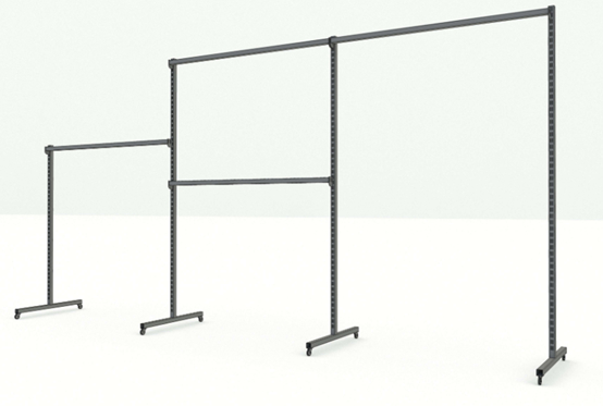 Adjustable Metal Garment Rack 60-80cm Height for Retail Stores