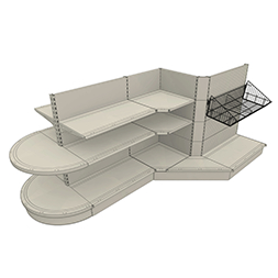 Supermarket Gondola Shelving 30x60mm Upright 50mm Hole Pitch