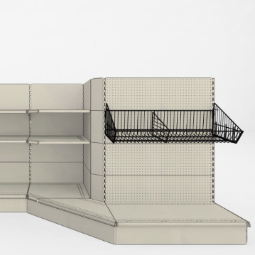 Supermarket Gondola Shelving 30x60mm Upright 50mm Hole Pitch