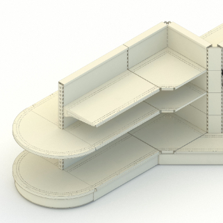 Supermarket Gondola Shelving 30x60mm Upright 50mm Hole Pitch